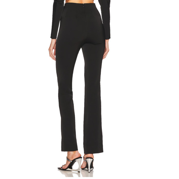 Michael Costello Black Flare Pants XS Satin Trouser Designer Revolve $188 NEW - Picture 3 of 7